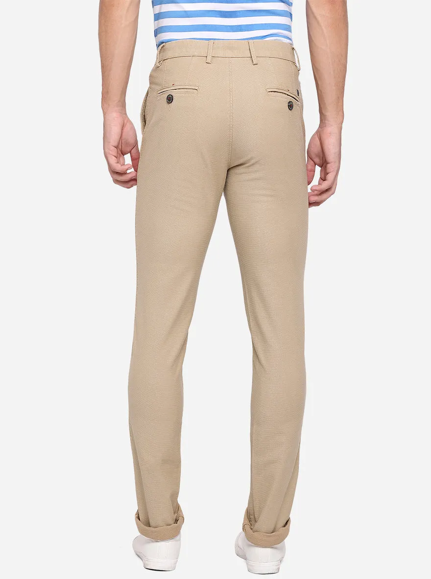 Khaki Solid Uno Fit Casual Trouser | JadeBlue