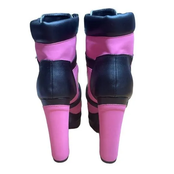 Lady Go Diva Sporty Platform Ankle Boots - Size 8