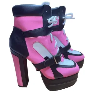Lady Go Diva Sporty Platform Ankle Boots - Size 8