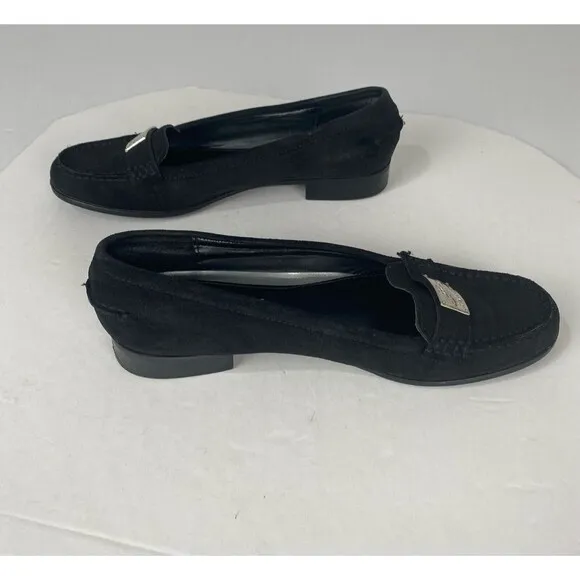 Lauren Ralph Lauren Shoes Womens size 10 B Leather Suede Black Loafer