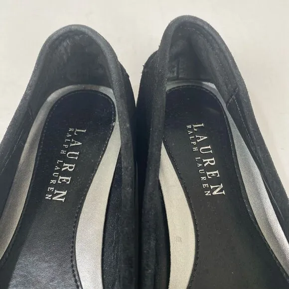 Lauren Ralph Lauren Shoes Womens size 10 B Leather Suede Black Loafer