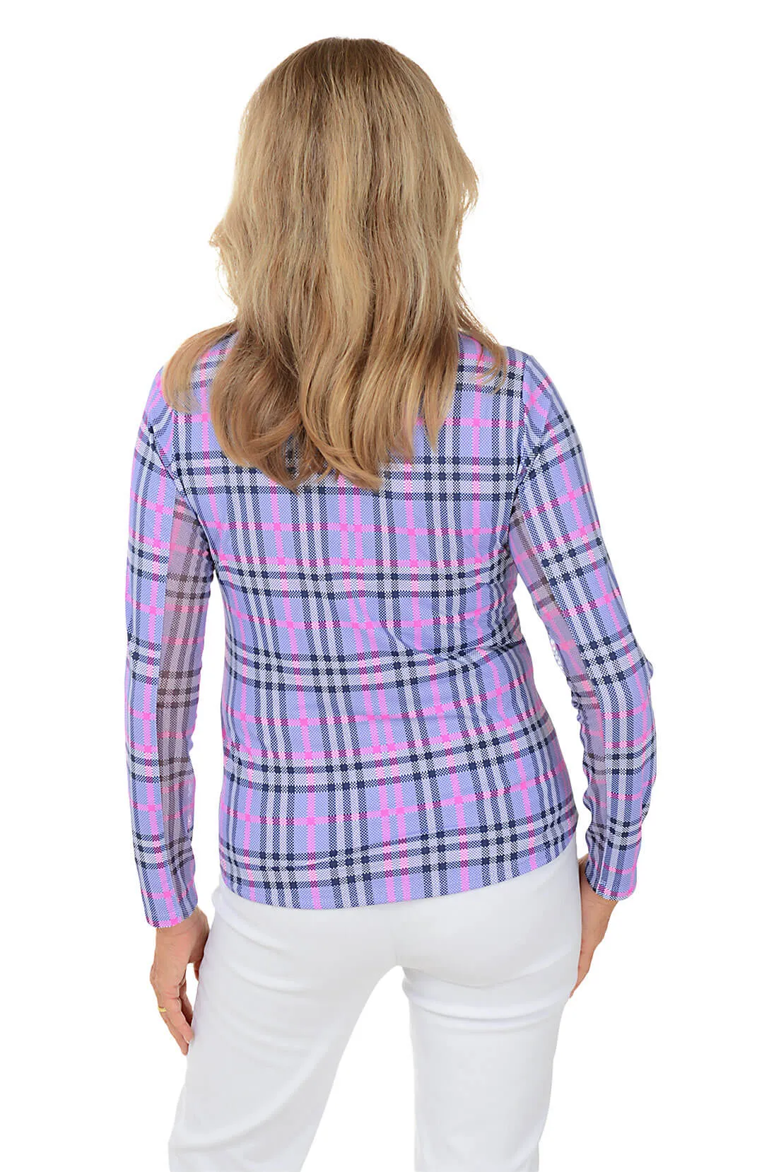 Lavender Judith Plaid UPF50  Sun Shirt