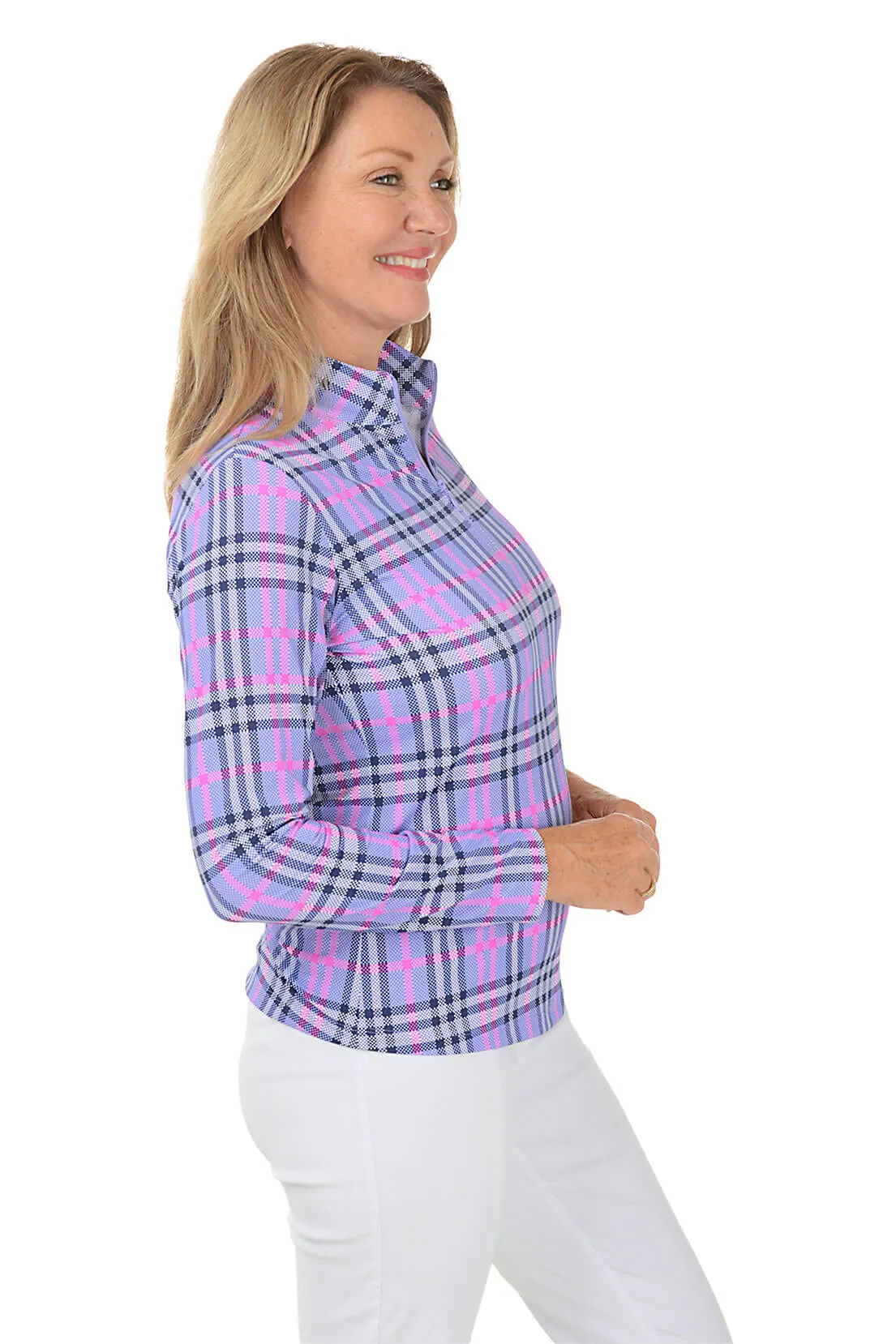 Lavender Judith Plaid UPF50  Sun Shirt