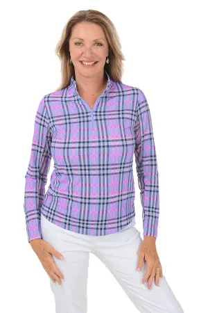 Lavender Judith Plaid UPF50  Sun Shirt