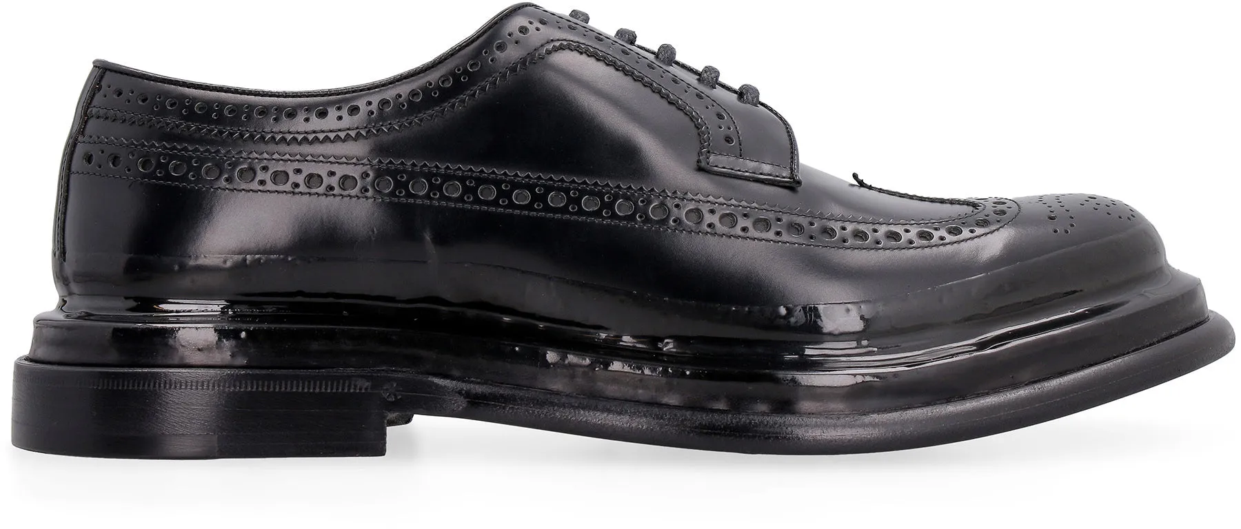 Leather lace-up shoes
