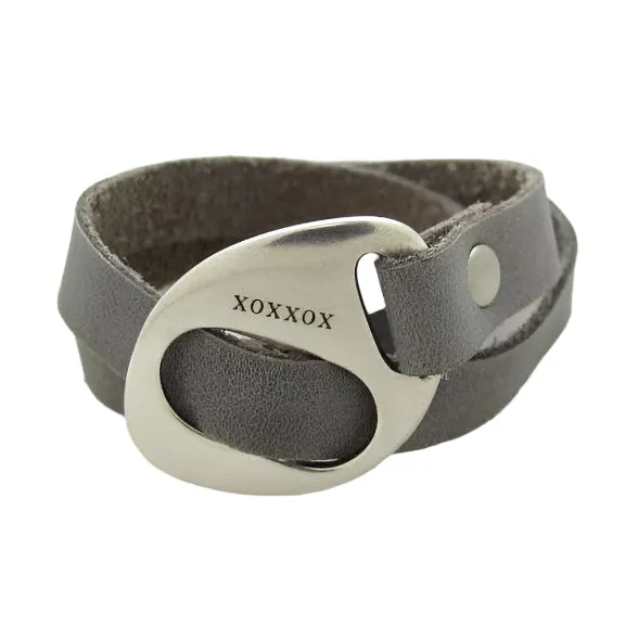 Leather Wrap Bracelet for Men - Gray Bracelet