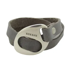 Leather Wrap Bracelet for Men - Gray Bracelet