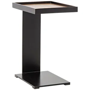 Ledge Side Table with Black Steel