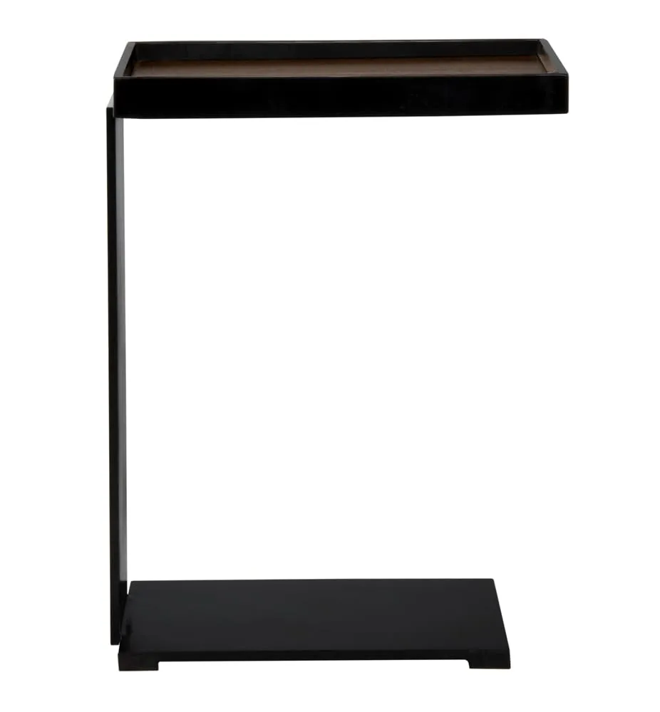 Ledge Side Table with Black Steel