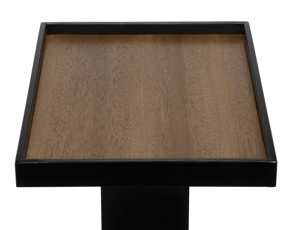 Ledge Side Table with Black Steel