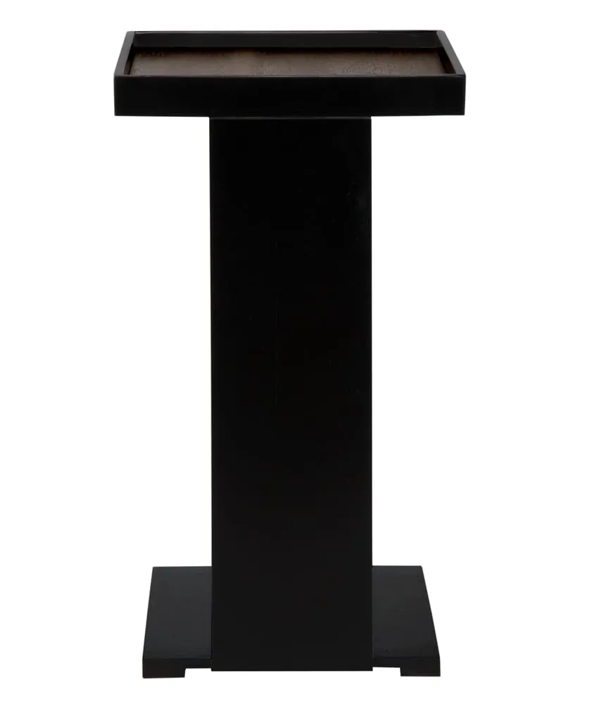Ledge Side Table with Black Steel