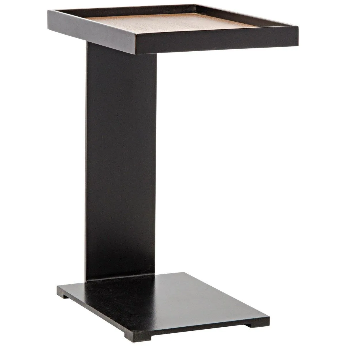 Ledge Side Table with Black Steel