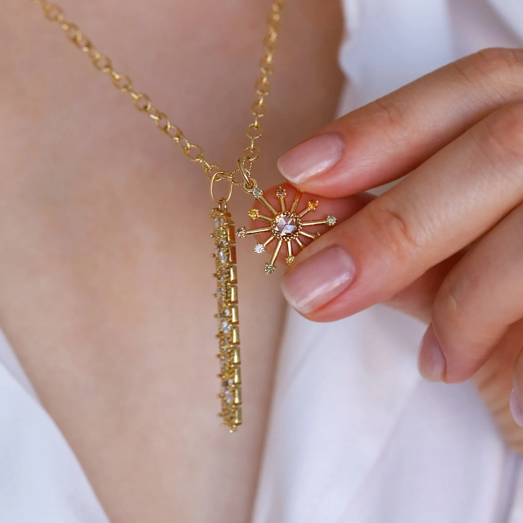 Leena Multi-Color Diamond Pendant