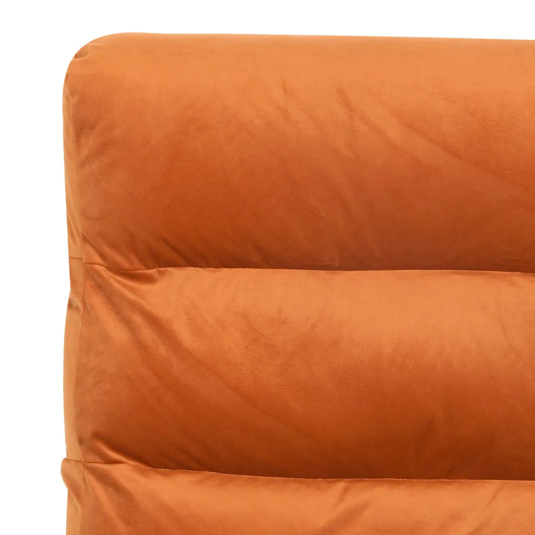 Levede Metal Framed Lounge Chair Velvet in Orange