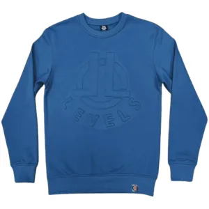 LEVELS EMBOSSED CREWNECK | STEEL BLUE