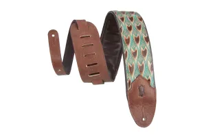 LEVY'S WESTERN Sundance Line Arrowhead Turquoise Guitar Strap – M4WP-004