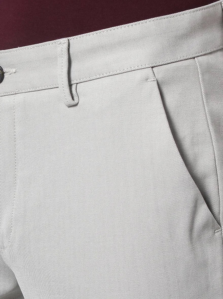 Light Grey Solid Uno Fit Casual Trouser | JadeBlue