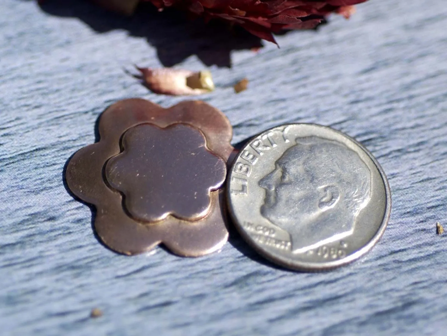 Little Flower 20mm with Embossed Flower Blanks Cutout for Enameling Stamping Texturing