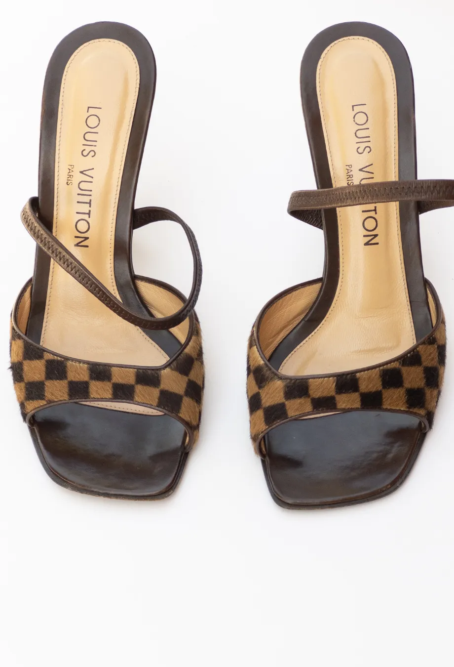 Louis Vuitton Damier Pony Hair Mules