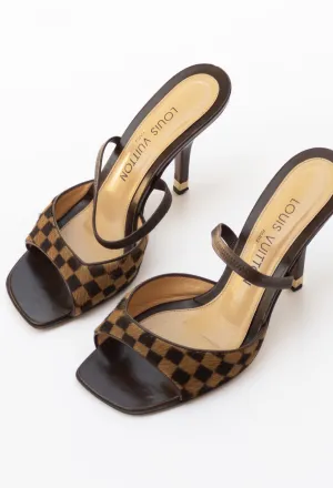 Louis Vuitton Damier Pony Hair Mules