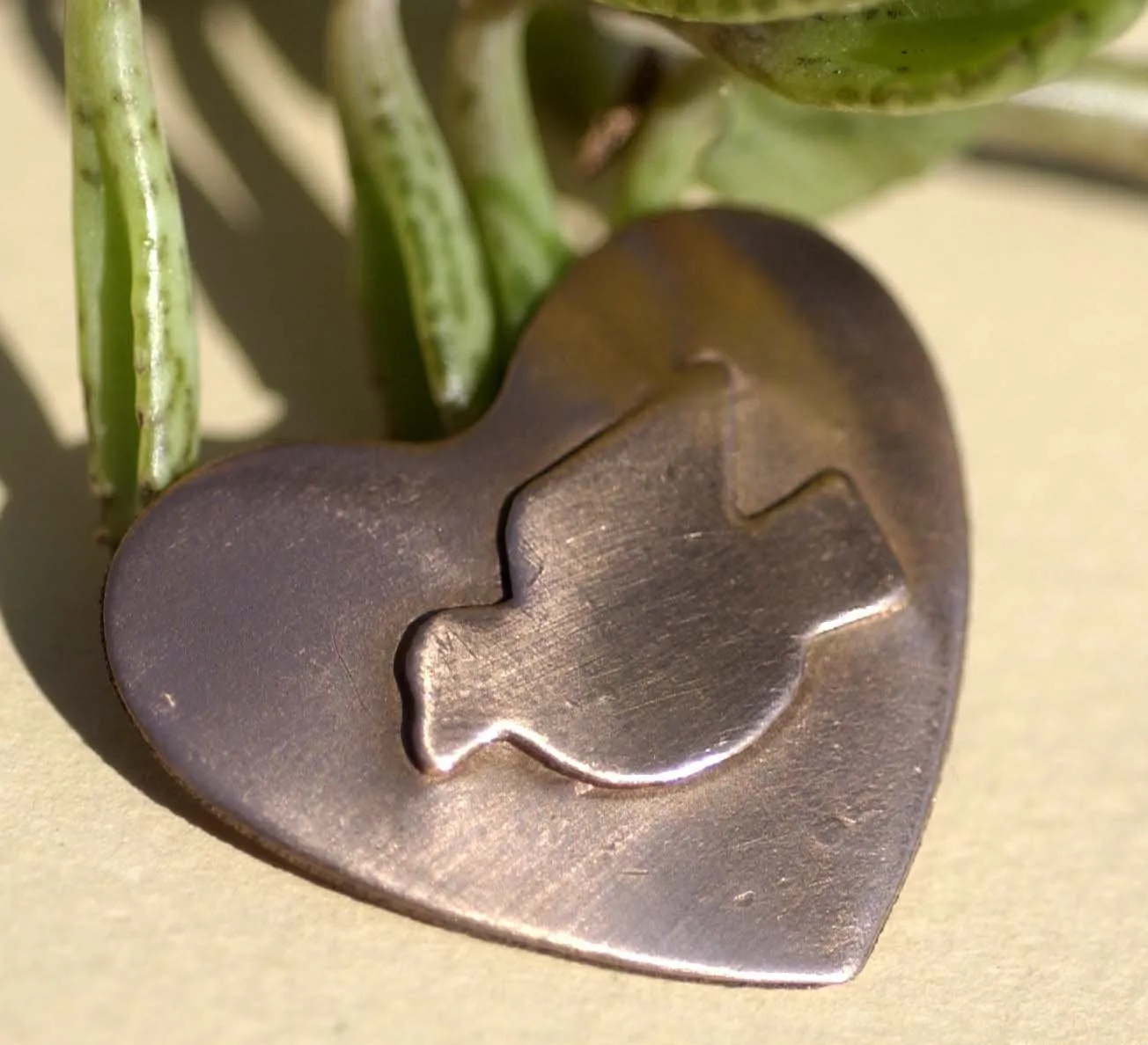 Lovely Dove Embossed Blank Cutout for Enameling Stamping Texturing Metalworking Jewelry Making Blanks