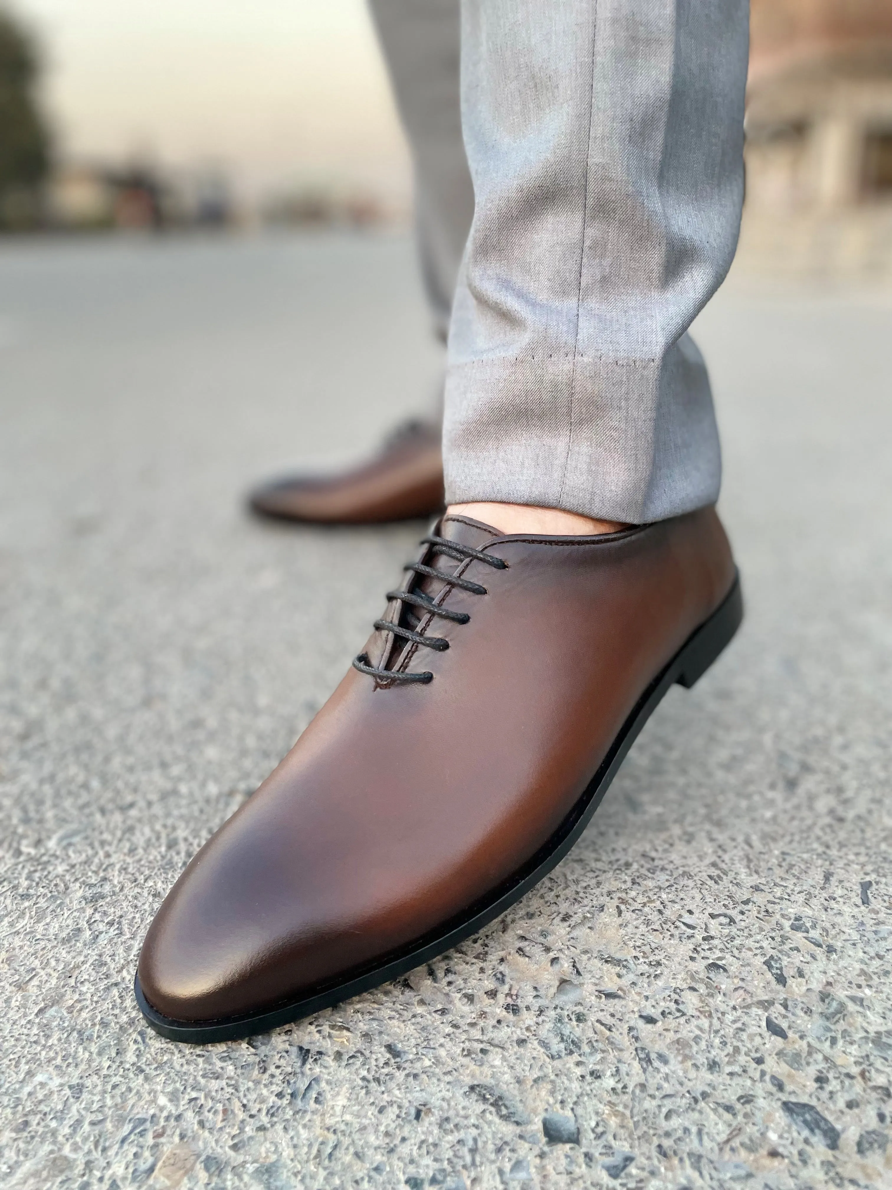 LS Pure leather Handmade Kingsman Shoes LS-508 BR