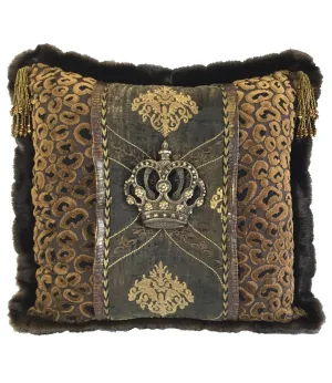 Luxury Accent Pillow Renaissance Jeweled Crown 20x20