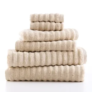 Mainstays Performance Anti-Microbial Textured 6 Piece Towel Set, Papyrus Beige