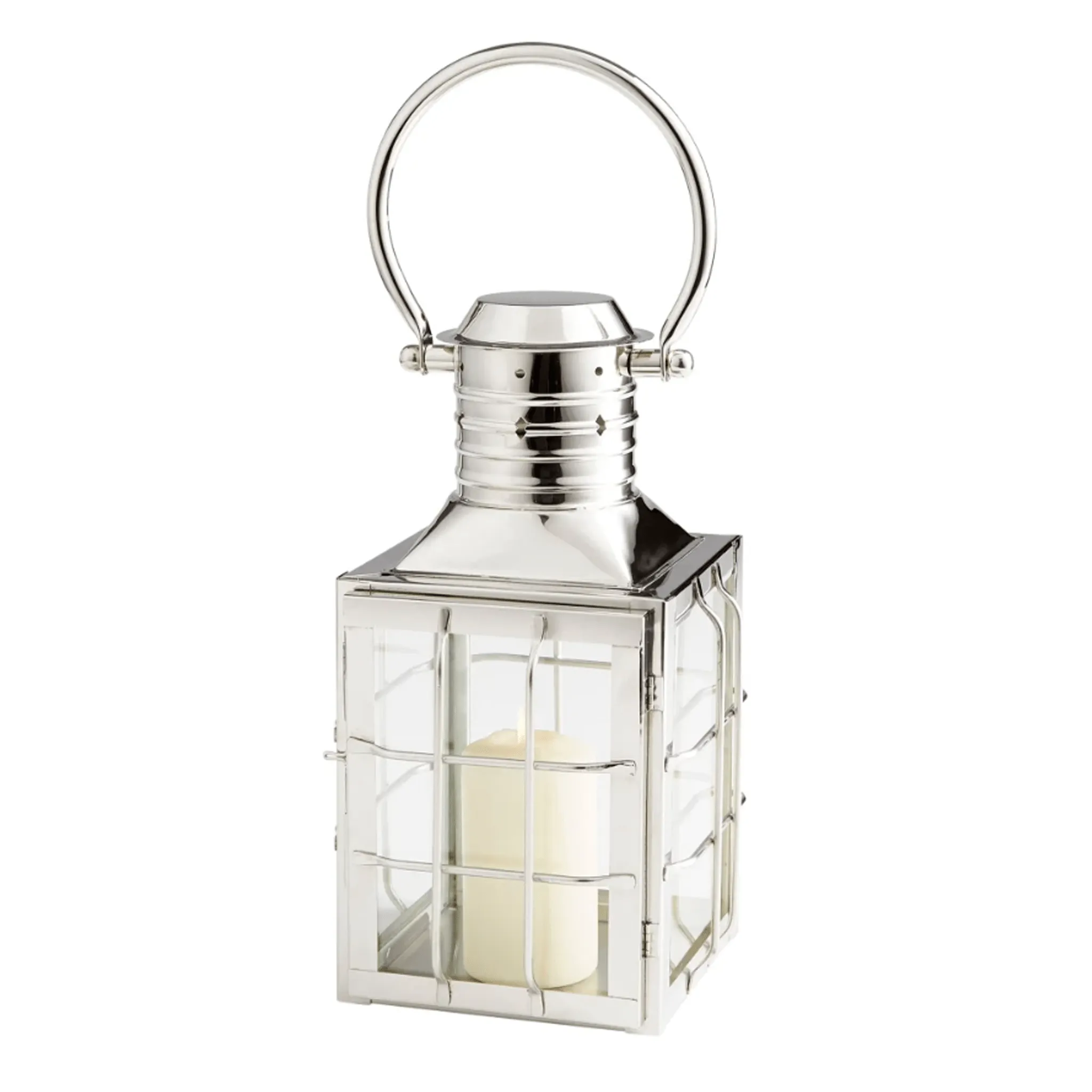 Maritime 10.75"h  Nickel Lantern