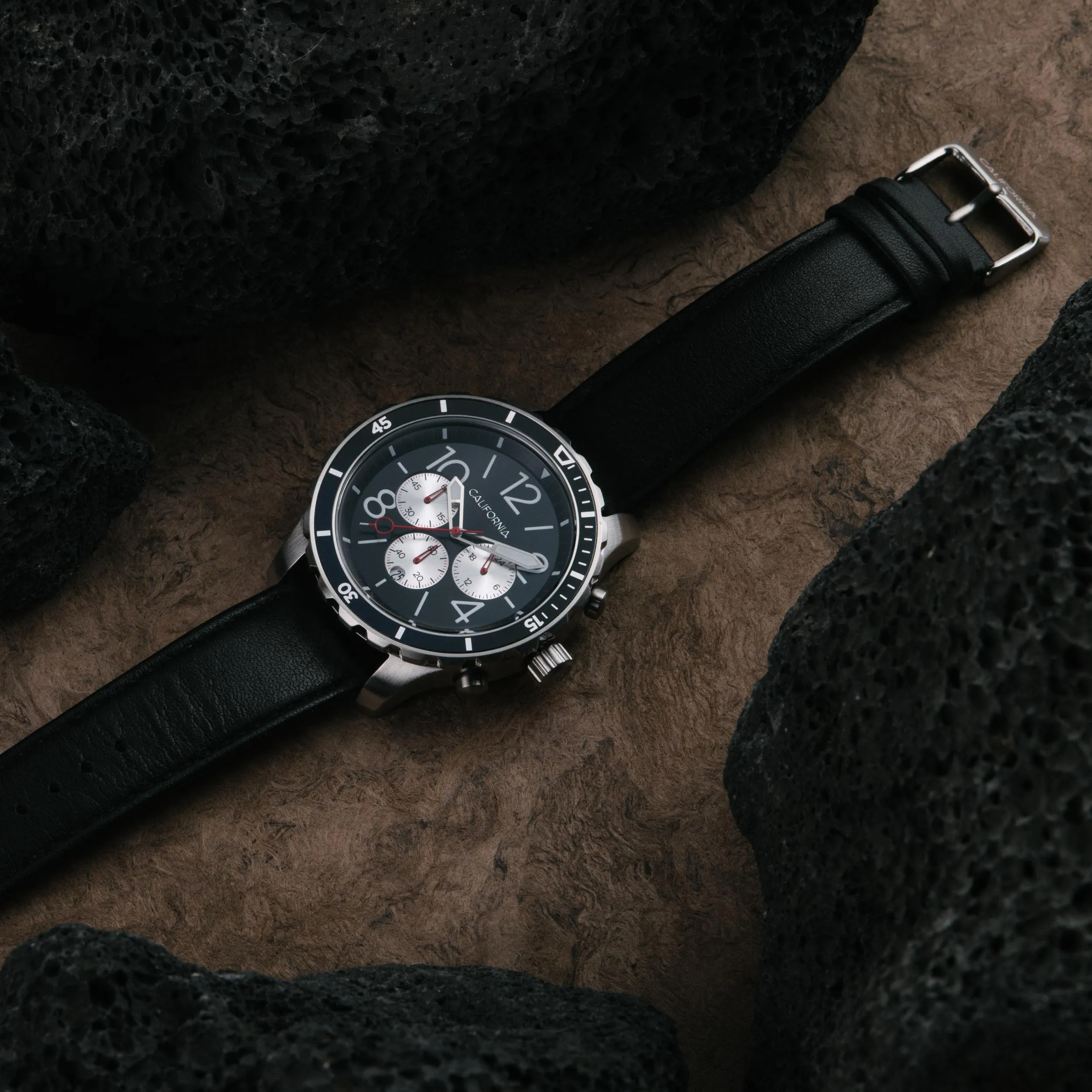 Mavericks Chrono Leather Silver Black