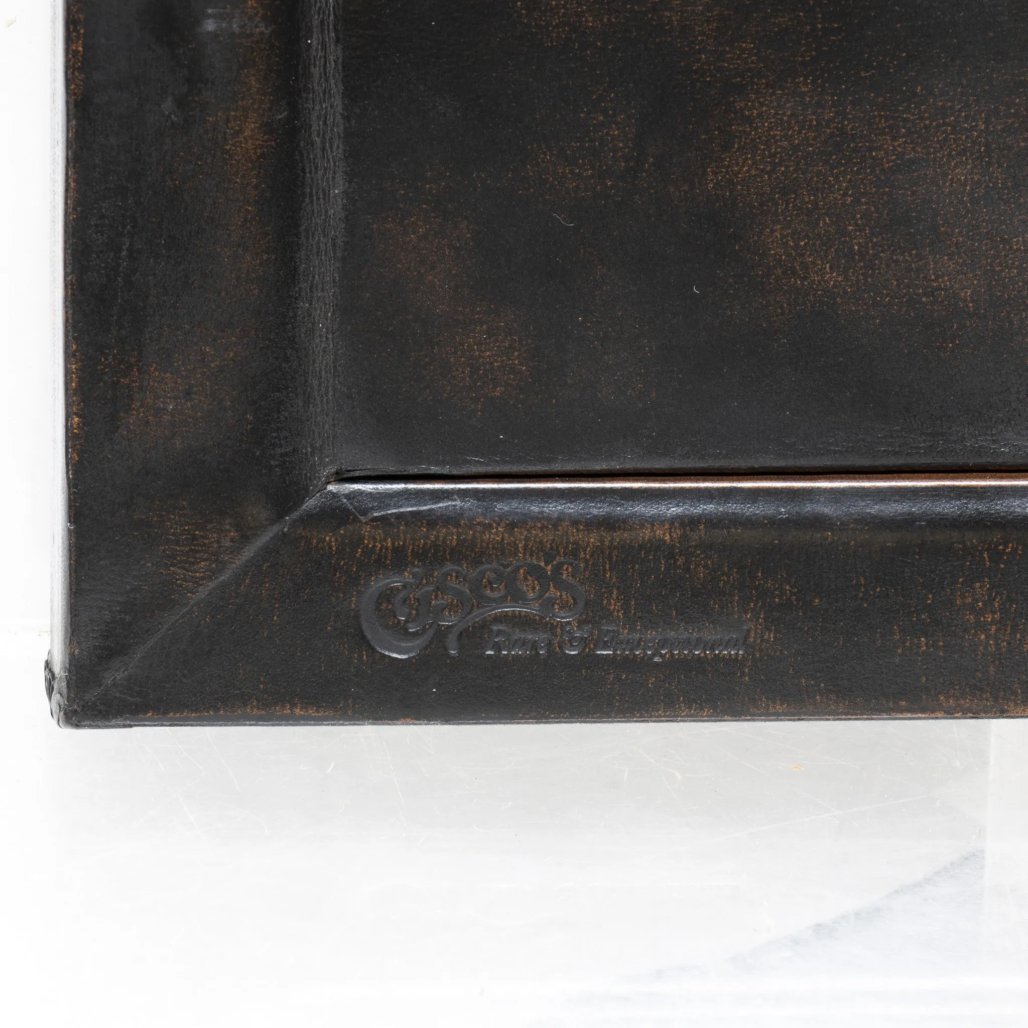 Medium Brown and Black Leather Tabletop Picture Frame - The Artisan