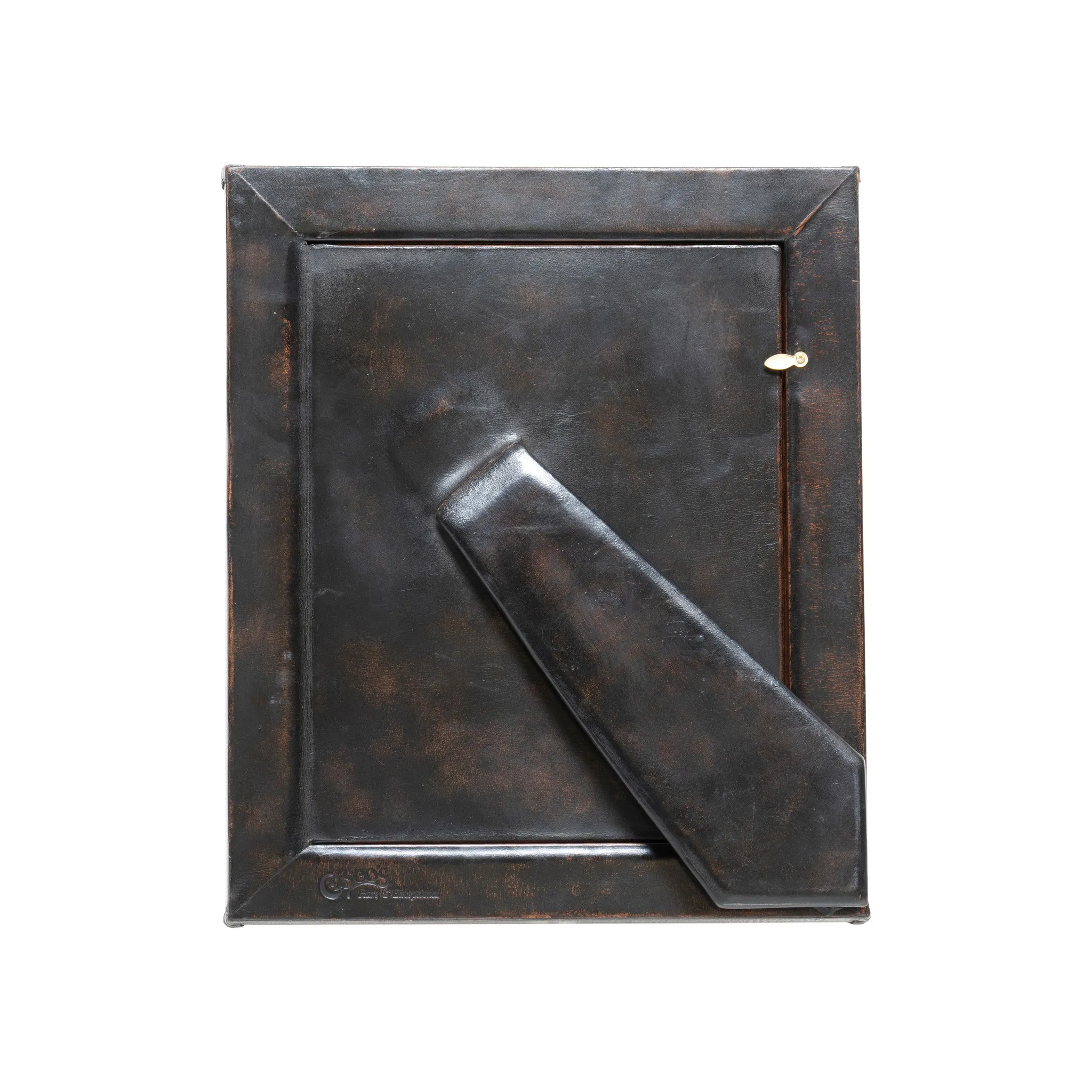 Medium Brown and Black Leather Tabletop Picture Frame - The Artisan