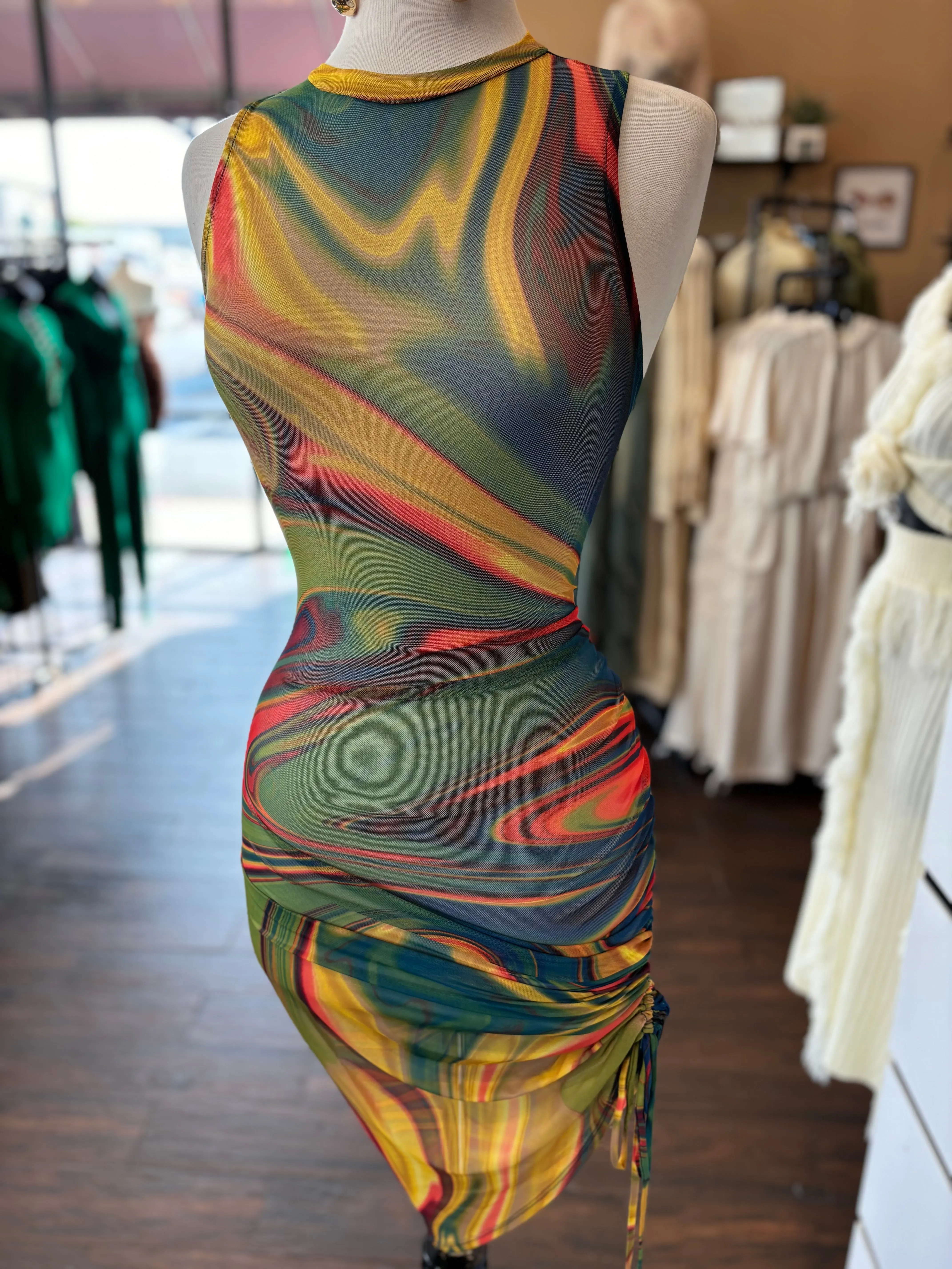 Mesh Swirl Dress