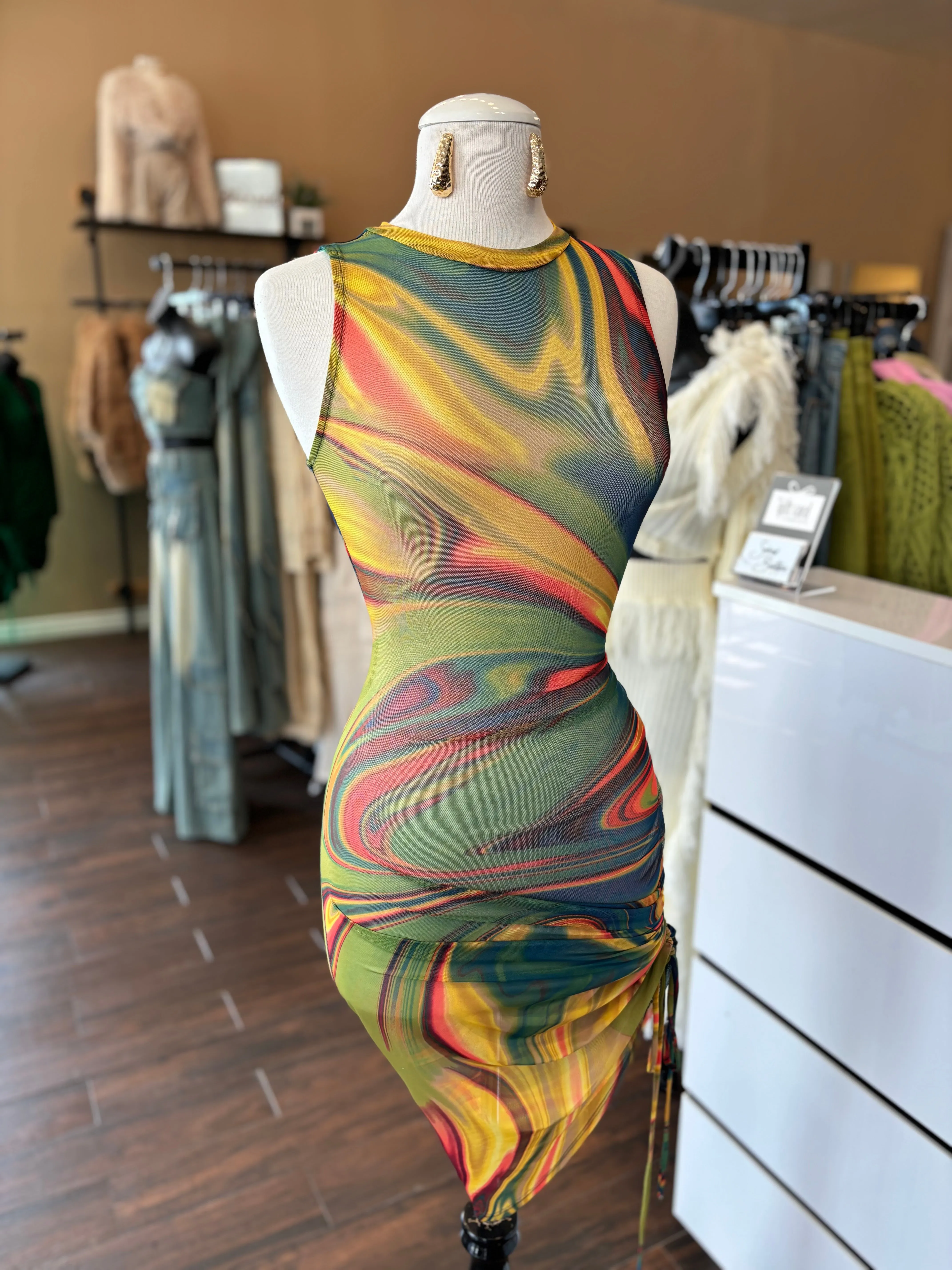 Mesh Swirl Dress