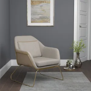 Metal Sled Leg Accent Chair Beige - 903981
