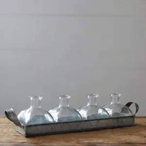 Metal Tray With Vases