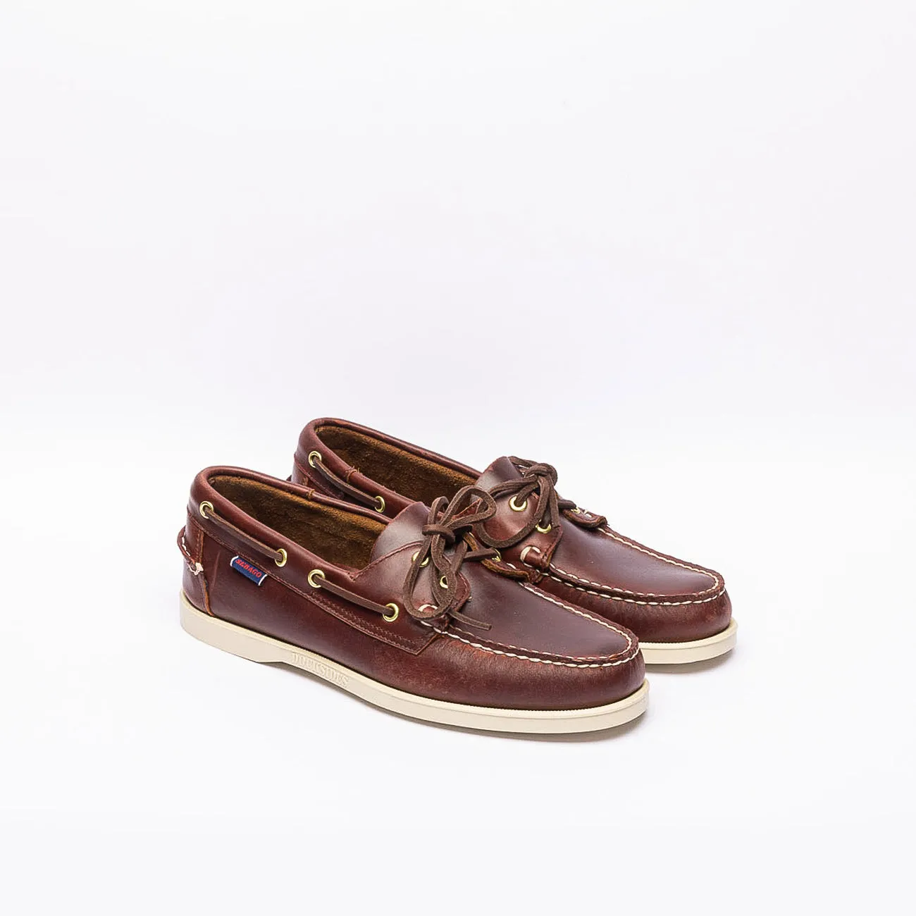 Mocassino da barca Sebago Docksides Portland CRMX in pelle bordeaux
