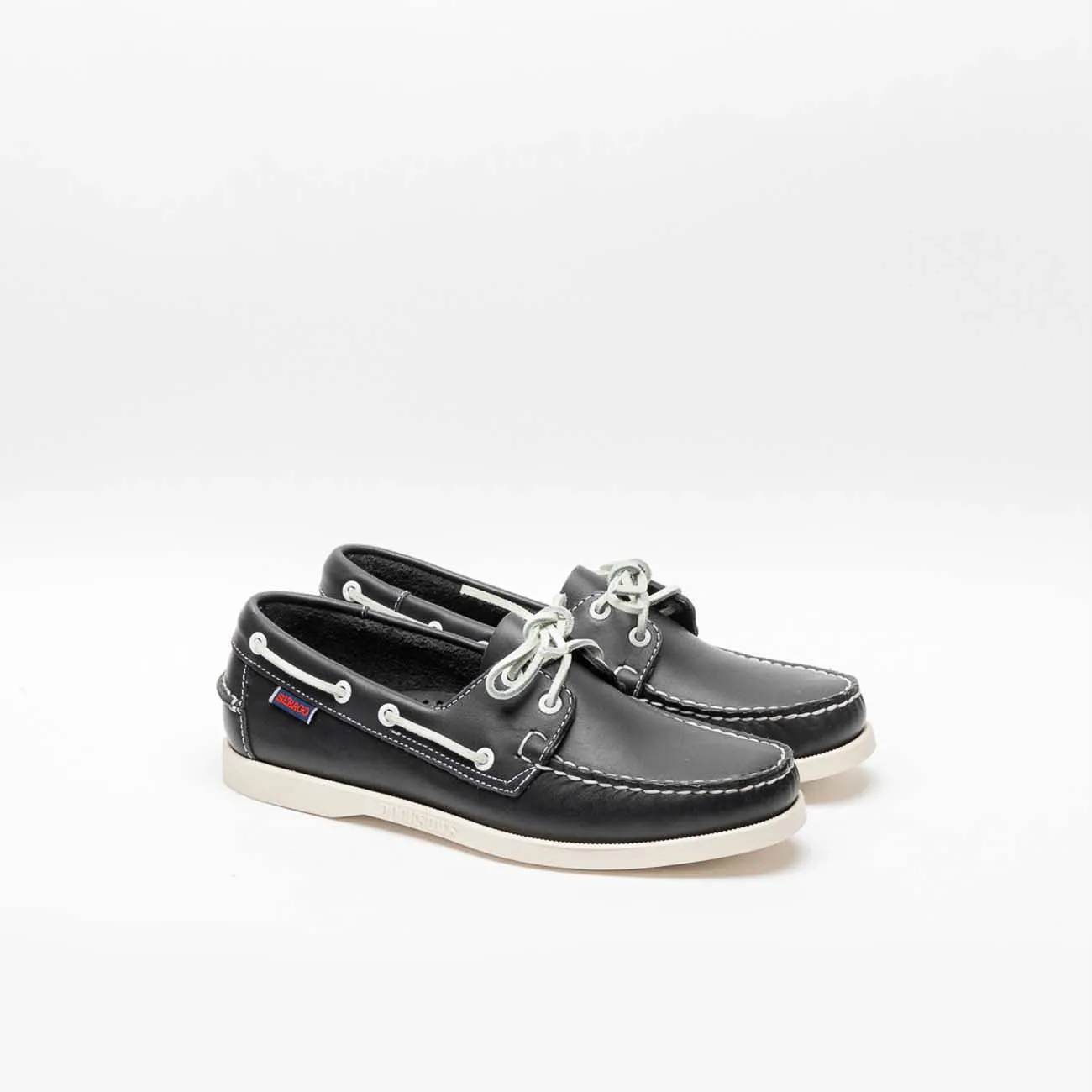 Mocassino da barca Sebago Docksides Portland in pelle blu
