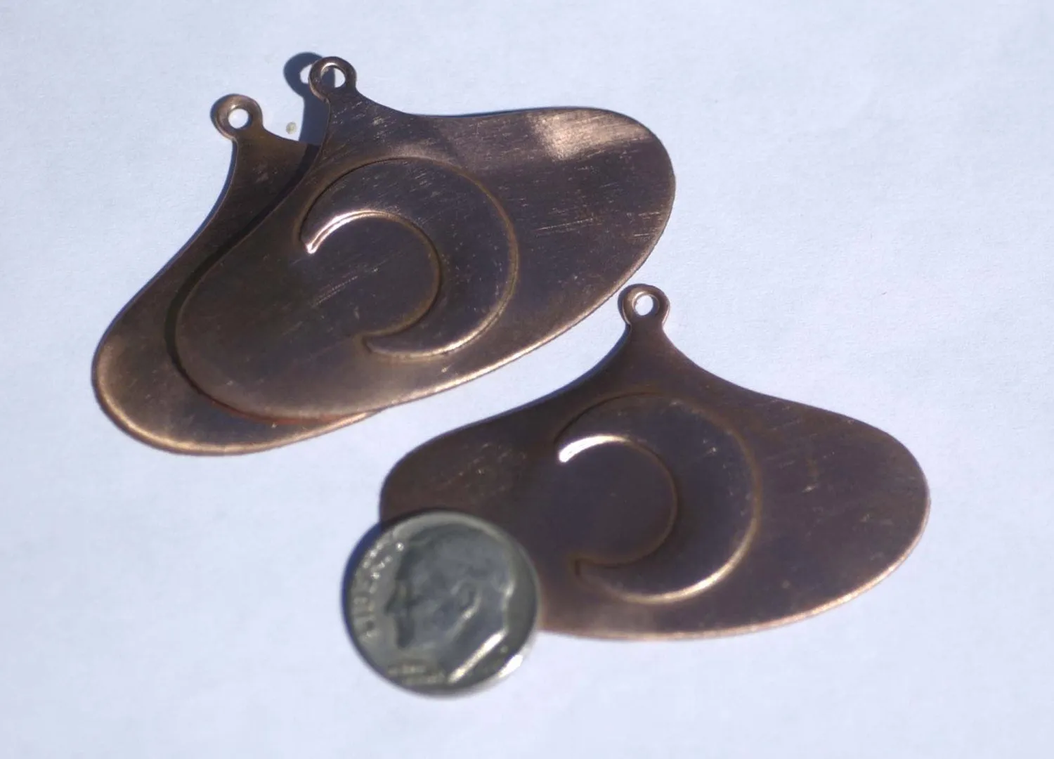 Moon Arabic Hoops Embossed with Hole Cutout Blank for Enameling Stamping Texturing Jewelry Making Blanks