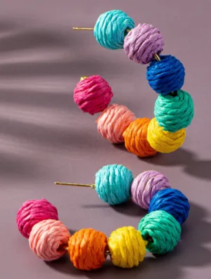 Multi Ball Hoop Earrings