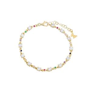 Multi Color Accented CZ Bracelet