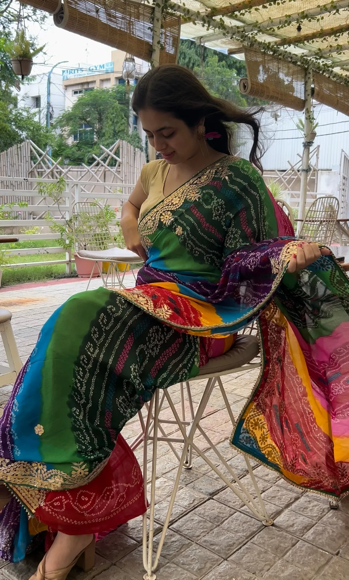 Multi Color Bandhej Saree