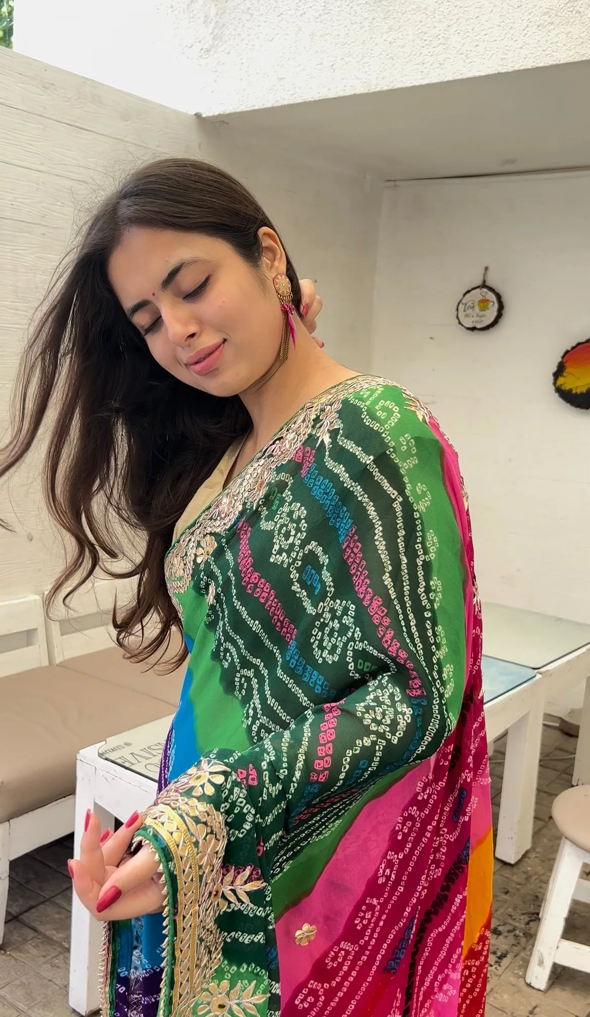 Multi Color Bandhej Saree