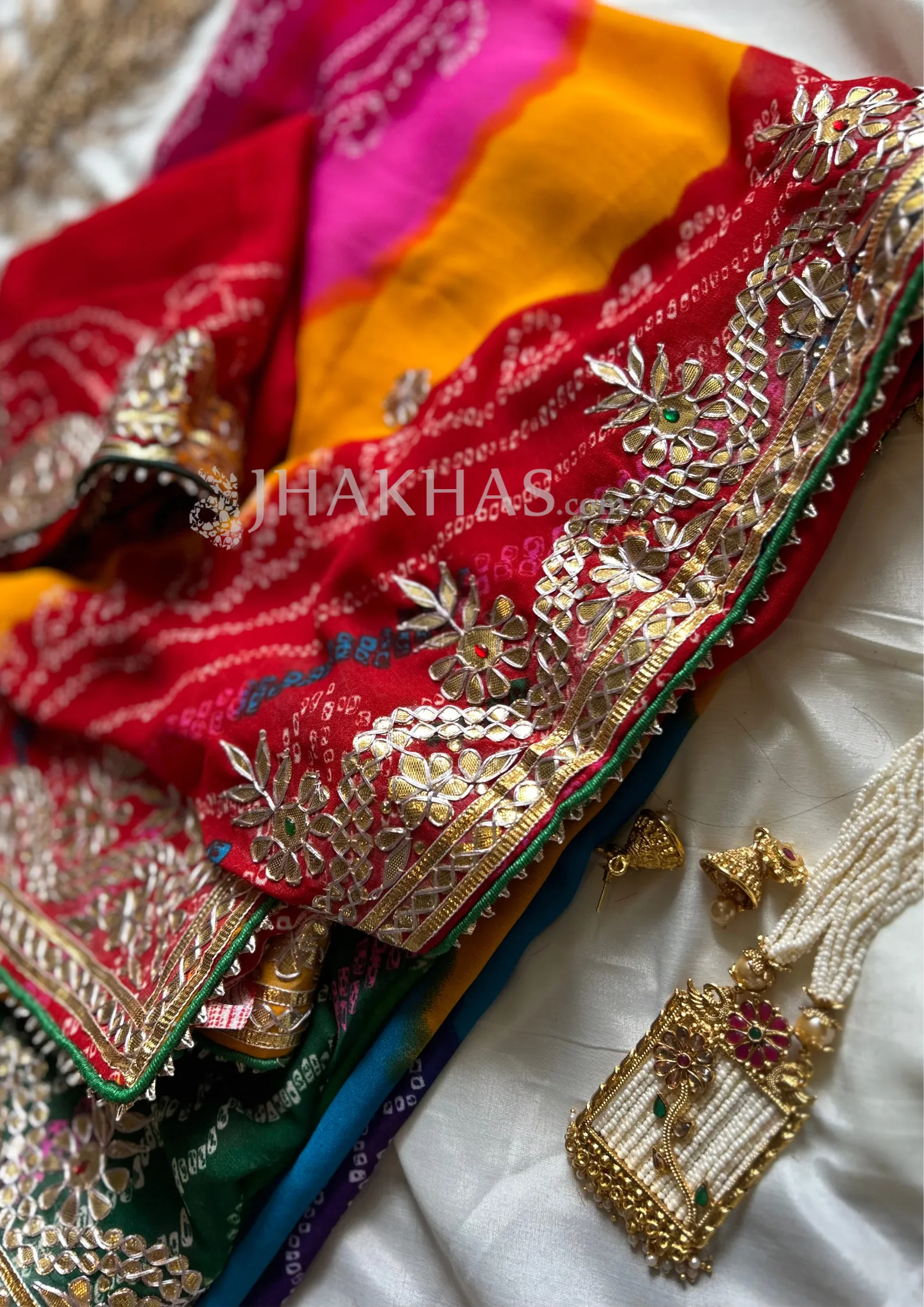 Multi Color Bandhej Saree