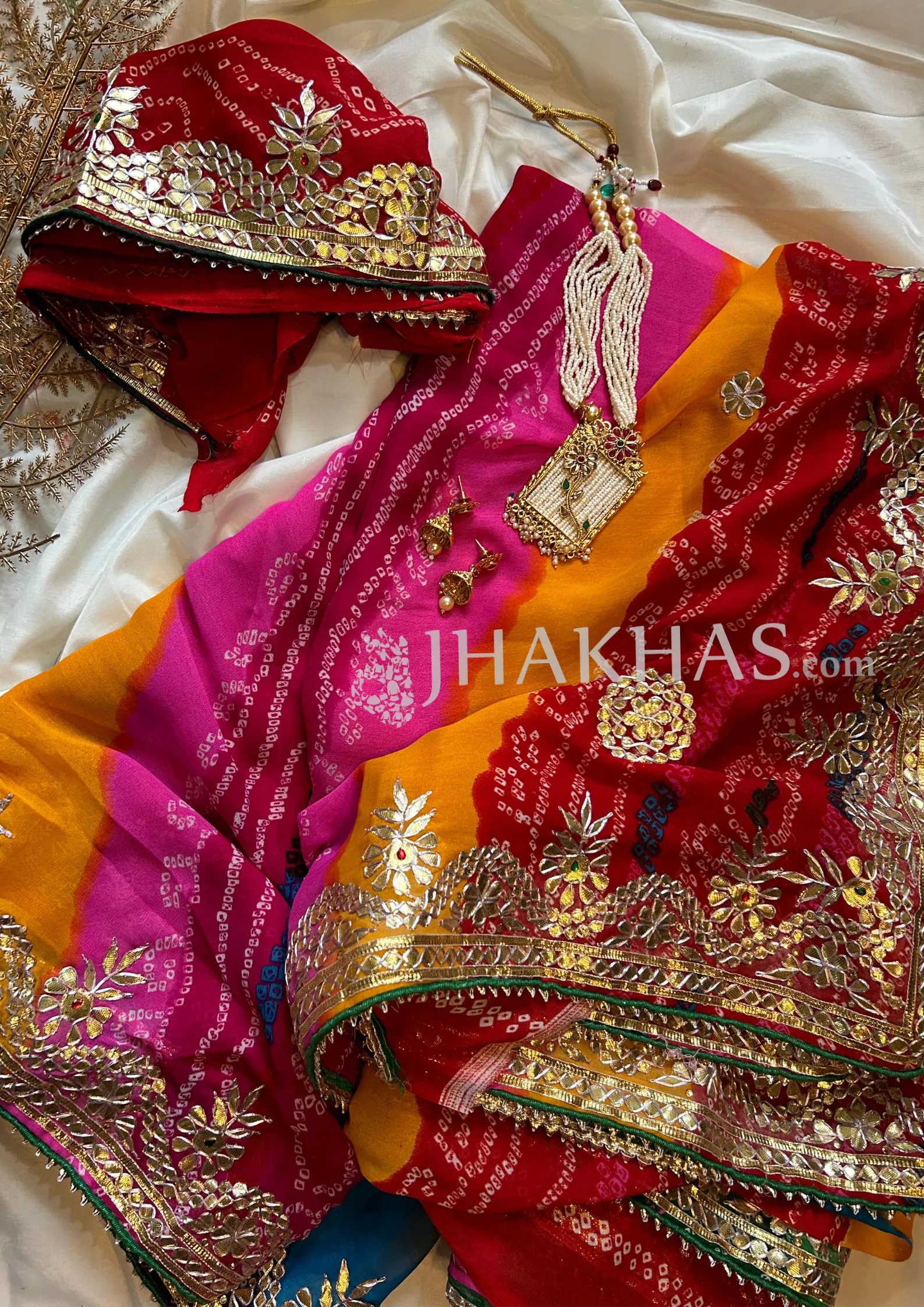 Multi Color Bandhej Saree
