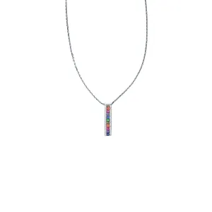 Multi-Color Bar Necklace (Silver)
