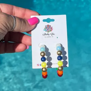 Multi-Color Beaded Hoops