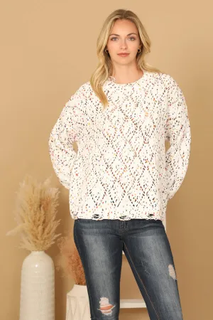 MULTI COLOR CROCHET SWEATER