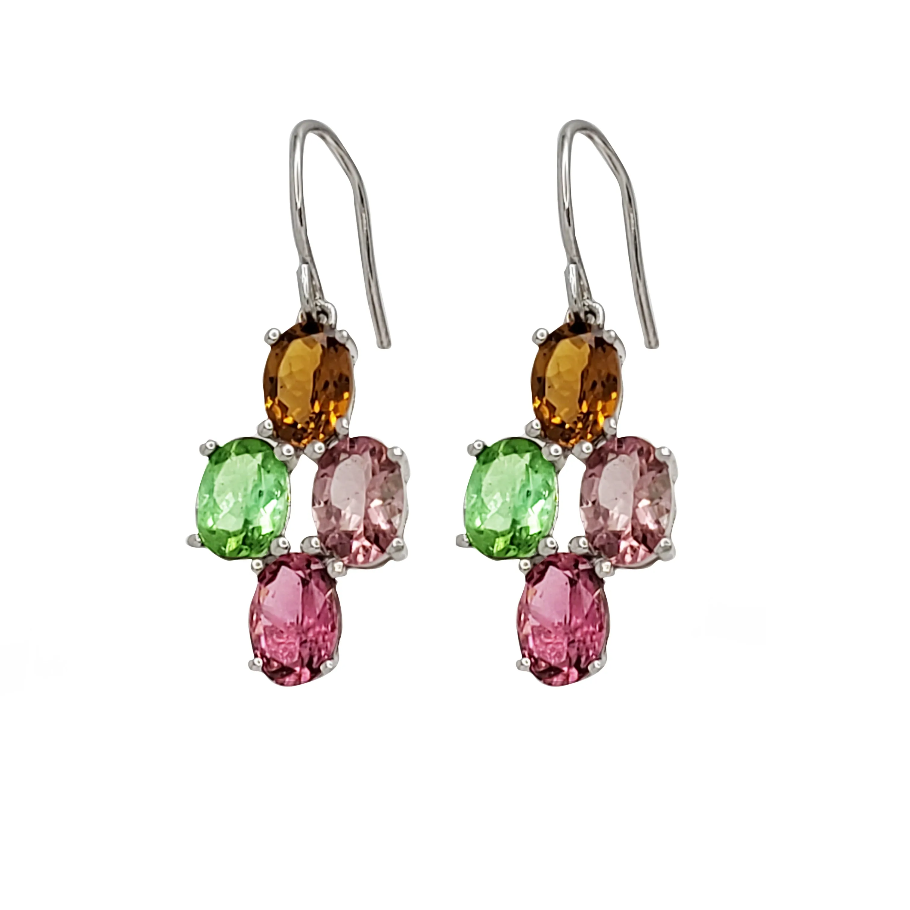Multi-Color Dangling Earring (Silver)
