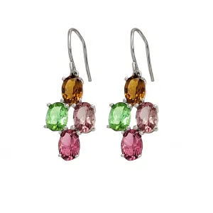 Multi-Color Dangling Earring (Silver)